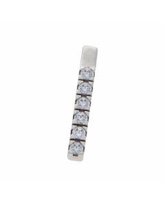 Pre-Owned 9ct White Gold Cubic Zirconia Bar Drop Pendant