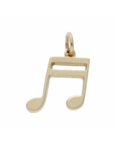 Pre-Owned 9ct Yellow Gold Music Note Charm Pendant