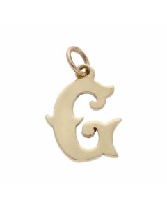 Pre-Owned 9ct Yellow Gold Initial G Charm Pendant