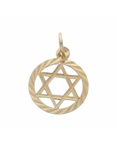 Pre-Owned 9ct Gold Lightweight Star Of David Charm Pendant