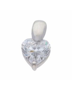 Pre-Owned 9ct White Gold Cubic Zirconia Heart Pendant