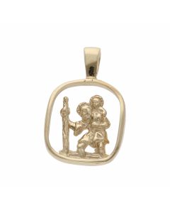 Pre-Owned 9ct Yellow Gold Cutout St.Christopher Pendant