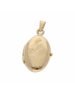 Pre-Owned 18ct Yellow Gold Patterned Oval Locket Pendant