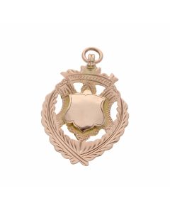 Pre-Owned 9ct Rose Gold Vintage Shield Pendant