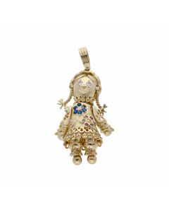 Pre-Owned 9ct Yellow Gold Gemstone Set Doll Pendant
