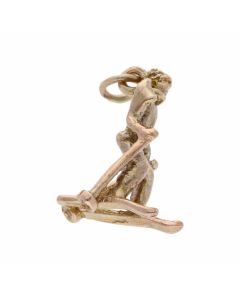 Pre-Owned 9ct Yellow Gold Skier Charm