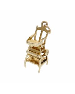 Pre-Owned 9ct Yellow Gold Childs Highchair Charm