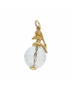 Pre-Owned 9ct Yellow Gold Mermaid & Crystal Ball Charm