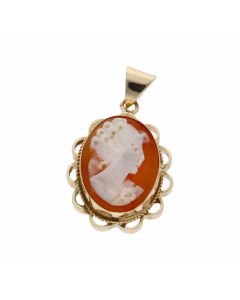 Pre-Owned 9ct Yellow Gold Oval Cameo Pendant