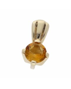Pre-Owned 9ct Yellow Gold Citrine Solitaire Pendant
