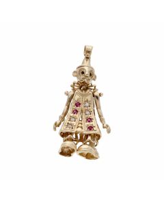 Pre-Owned 9ct Yellow Gold Gemstone Set Clown Pendant