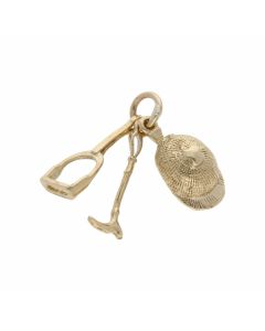 Pre-Owned 9ct Yellow Gold Horse Riding Accessories Charm
