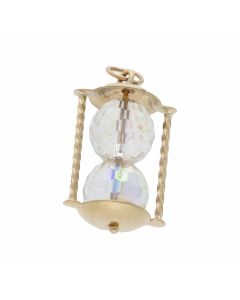Pre-Owned 9ct Yellow Gold Crystal Sand Timer Charm