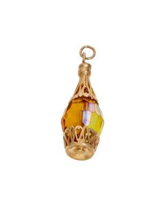 Pre-Owned 9ct Yellow Gold Crystal Set Bottle Charm