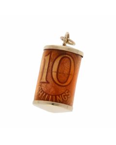 Pre-Owned 9ct Yellow Gold 10 Shilling Note Capsule Charm