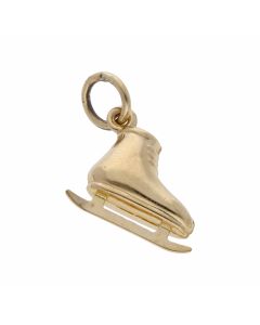 Pre-Owned 9ct Yellow Gold Hollow Ice Skate Charm
