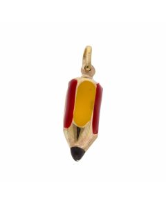 Pre-Owned 9ct Yellow Gold & Enamel Pencil Charm