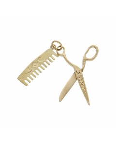 Pre-Owned 9ct Yellow Gold Scissors & Comb Charm