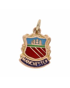 Pre-Owned 9ct Gold & Enamel Manchester Shield Charm