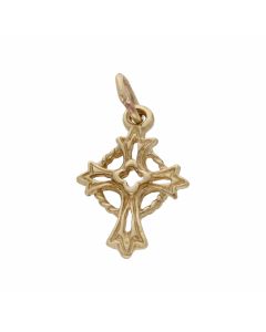 Pre-Owned 9ct Yellow Gold Fancy Hollow Cross Charm Pendant