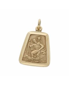 Pre-Owned 9ct Yellow Gold Framed Edge St.Christopher Pendant