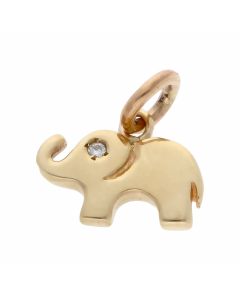 Pre-Owned 9ct Yellow Gold Diamond Set Elephant Charm