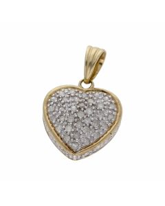 Pre-Owned 9ct Yellow Gold 0.50 Carat Diamond Heart Pendant