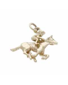 Pre-Owned 9ct Yellow Gold Horse & Jockey Racing Charm