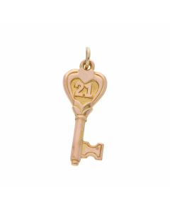 Pre-Owned 9ct Gold Solid Age 21 Key Pendant
