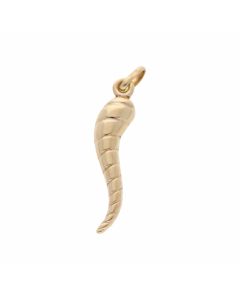 Pre-Owned 9ct Yellow Gold Hollow Ribbed Horn Of Life Pendant
