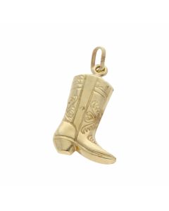 Pre-Owned 9ct Yellow Gold Hollow Cowboy Boot Charm