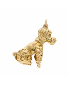 Pre-Owned 9ct Yellow Gold Sitting Poodle Dog Charm