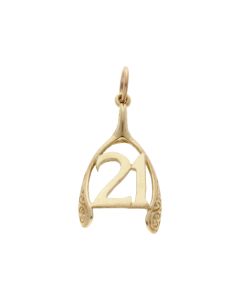 Pre-Owned 9ct Yellow Gold Age 21 Wishbone Pendant