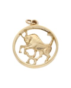 Pre-Owned 9ct Yellow Gold Taurus Bull Horoscope Pendant