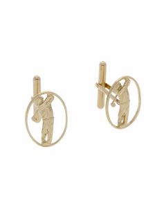 Pre-Owned 9ct Yellow Gold Golf Cufflinks