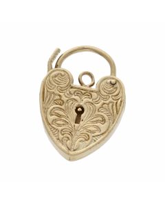 Pre-Owned 9ct Yellow Gold Engraved Padlock