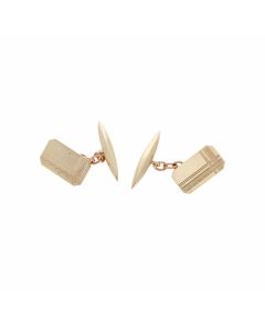 Pre-Owned 9ct Yellow Gold Part Patterned Cufflinks
