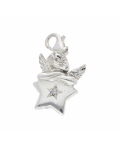 Pre-Owned Thomas Sabo Silver Angel Clip On Charm
