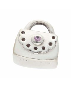 Pre-Owned Pandora Silver Gemstone Set Handbag Charm