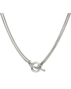 Pre-Owned Tateossian Silver 16 Inch Lariat T-Bar Necklace