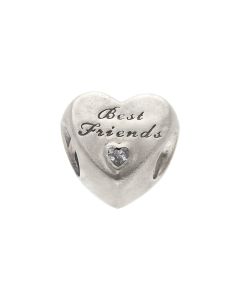 Pre-Owned Pandora Silver Gemstone Set Best Friends Heart Charm