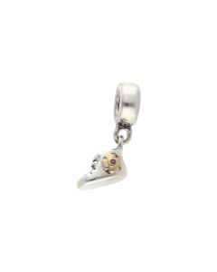 Pre-Owned Pandora Silver & Gold Baby Bootie Dangle Charm