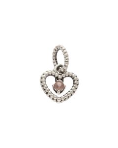 Pre-Owned Pandora Silver Gemstone Set Heart Dangle Charm