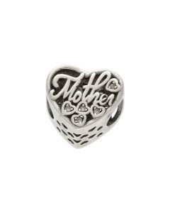 Pre-Owned Pandora Silver Gemstone Set Mother & Son Heart Charm