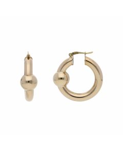 Pre-Owned 9ct Yellow Gold Ball Hoop Creole Earrings