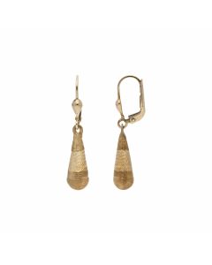 Pre-Owned 9ct Yellow Gold Textured Teardrop Earrings