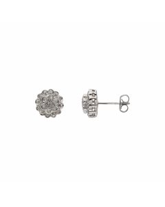 Pre-Owned 9ct White Gold Diamond Cluster Stud Earrings