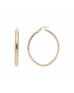 Pre-Owned 9ct Yellow Gold Oval Creole Earrings