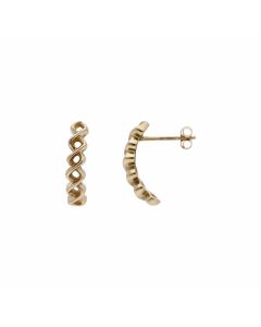 Pre-Owned 9ct Yellow Gold Double Wave Stud Earrings