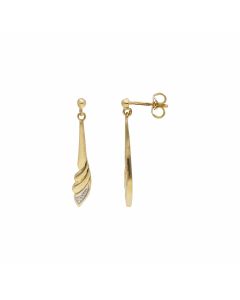 Pre-Owned 18ct Gold Diamond Set Wave Drop Earrings